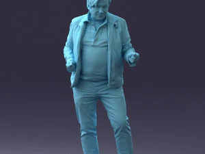 000130 Homem Expressivo em Roupa Casual Colorida 0531 3dp Modelo de Impressão 3D