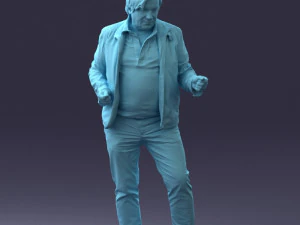 000130 Homem Expressivo em Roupa Casual Colorida 0531 3dp Modelo de Impressão 3D