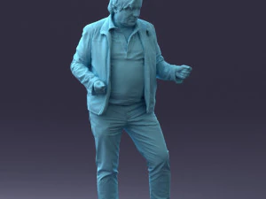 000130 Homem Expressivo em Roupa Casual Colorida 0531 3dp Modelo de Impressão 3D