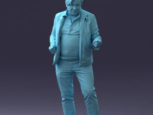 000130 Homem Expressivo em Roupa Casual Colorida 0531 3dp Modelo de Impressão 3D