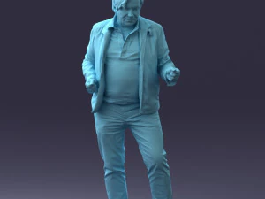 000130 Homem Expressivo em Roupa Casual Colorida 0531 3dp Modelo de Impressão 3D