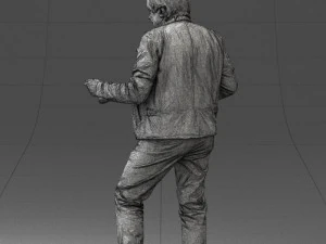 000130 Homem Expressivo em Roupa Casual Colorida 0531 3dp Modelo de Impressão 3D