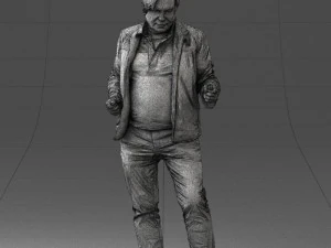 000130 Homem Expressivo em Roupa Casual Colorida 0531 3dp Modelo de Impressão 3D
