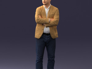 000131 Confident Man in Casual Business Attire 3D Model
