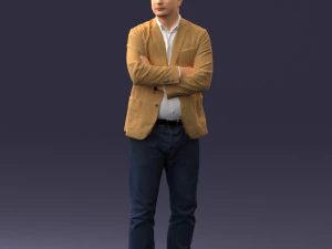 000131 Confident Man in Casual Business Attire 3D Model