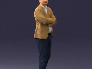 000131 Confident Man in Casual Business Attire 3D Модель