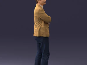 000131 Confident Man in Casual Business Attire 3D Model