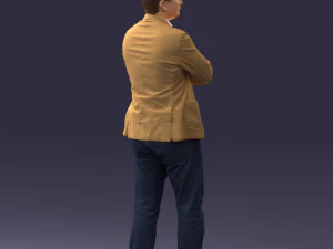 000131 Confident Man in Casual Business Attire 3D Model