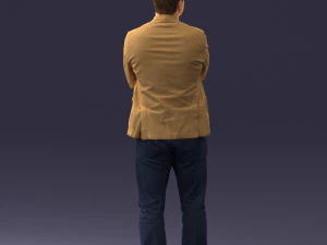 000131 Confident Man in Casual Business Attire 3D Model