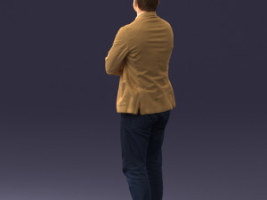000131 Confident Man in Casual Business Attire 3D Модель