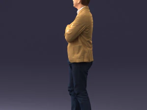 000131 Confident Man in Casual Business Attire 3D Model