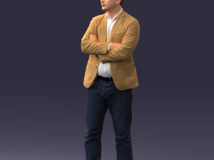 000131 Confident Man in Casual Business Attire 3D Model
