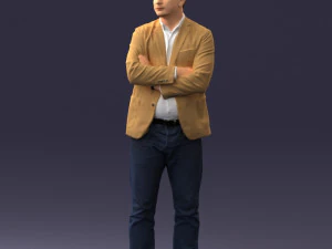 000131 Confident Man in Casual Business Attire 3D Model