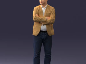 000131 Confident Man in Casual Business Attire 3D Model