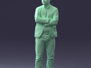 000131 Confident Man in Casual Business Attire 3D Model