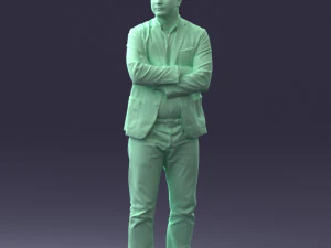 000131 Confident Man in Casual Business Attire 3D Model