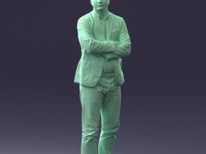000131 Confident Man in Casual Business Attire 3D Model
