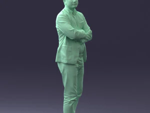 000131 Confident Man in Casual Business Attire 3D Model