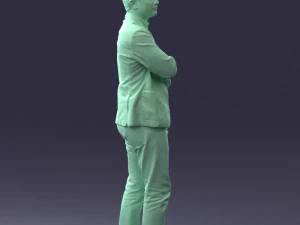 000131 Confident Man in Casual Business Attire 3D Model