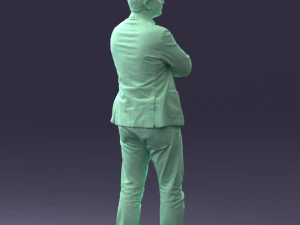 000131 Confident Man in Casual Business Attire 3D Model
