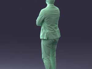 000131 Confident Man in Casual Business Attire 3D Model