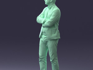000131 Confident Man in Casual Business Attire 3D Модель