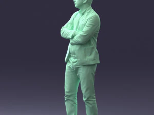 000131 Confident Man in Casual Business Attire 3D Model