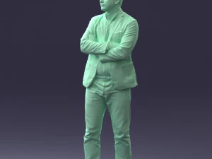 000131 Confident Man in Casual Business Attire 3D Model
