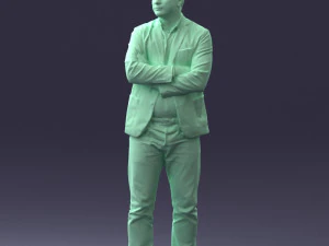 000131 Confident Man in Casual Business Attire 3D Model