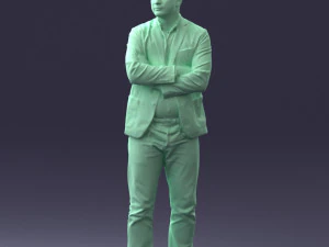 000131 Confident Man in Casual Business Attire 3D Model