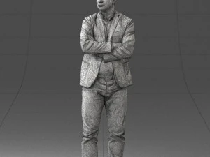 000131 Confident Man in Casual Business Attire 3D Model