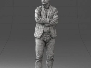 000131 Confident Man in Casual Business Attire 3D Model