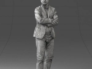 000131 Confident Man in Casual Business Attire 3D Model