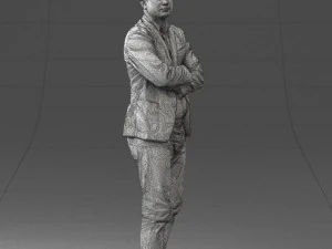 000131 Confident Man in Casual Business Attire 3D Model