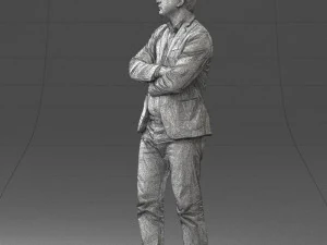 000131 Confident Man in Casual Business Attire 3D Model