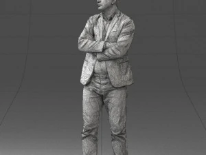 000131 Confident Man in Casual Business Attire 3D Model