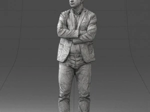 000131 Confident Man in Casual Business Attire 3D Model