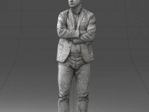 000131 Confident Man in Casual Business Attire 3D Model
