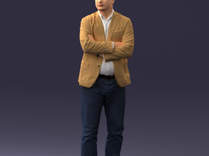 000131 Confident Man in Casual Business Attire 3dp 3Dプリントモデル