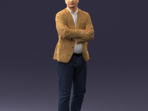 000131 Confident Man in Casual Business Attire 3dp 3Dプリントモデル