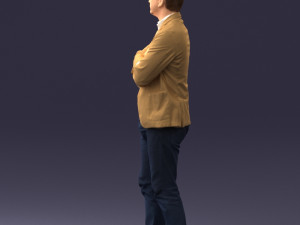 000131 Confident Man in Casual Business Attire 3dp 3Dプリントモデル
