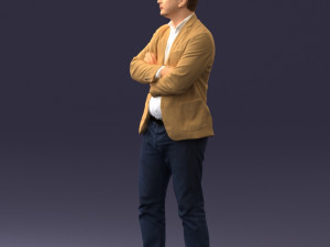 000131 Confident Man in Casual Business Attire 3dp 3Dプリントモデル