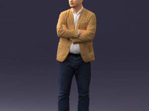 000131 Confident Man in Casual Business Attire 3dp 3Dプリントモデル