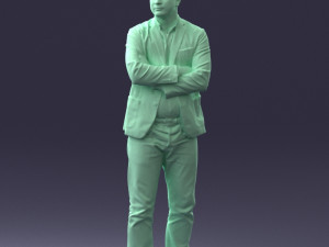 000131 Confident Man in Casual Business Attire 3dp 3Dプリントモデル