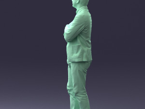 000131 Confident Man in Casual Business Attire 3dp 3Dプリントモデル