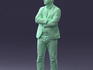 000131 Confident Man in Casual Business Attire 3dp 3Dプリントモデル