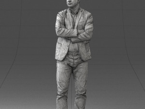 000131 Confident Man in Casual Business Attire 3dp 3Dプリントモデル