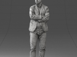 000131 Confident Man in Casual Business Attire 3dp 3Dプリントモデル
