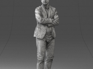 000131 Confident Man in Casual Business Attire 3dp 3Dプリントモデル