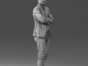 000131 Confident Man in Casual Business Attire 3dp 3Dプリントモデル